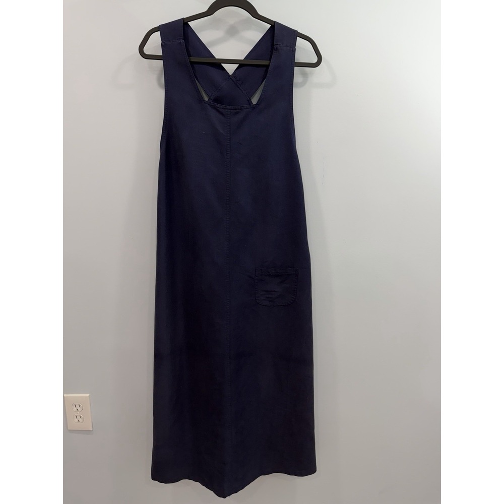 Directives Navy Blue Lyocell Pinafore Jumper Dress Medium Academia Teachercore
